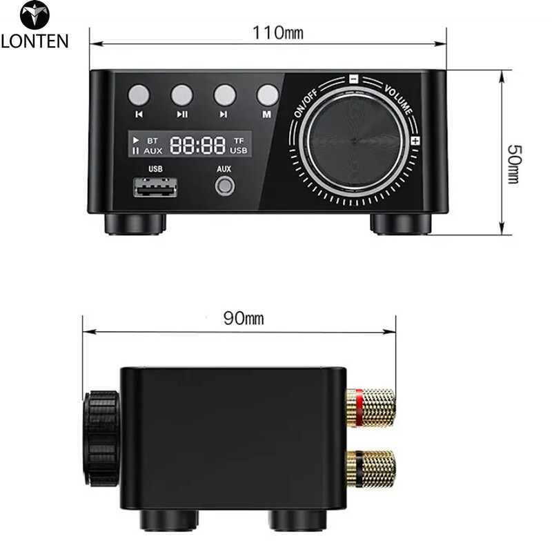 Lonten TPA3116 Class D 5.0 HIFI 2x50w Stereo Amplifier Home Amplifier Support USB TF Card RCA AUX USB Stick LT Ce - Image 2