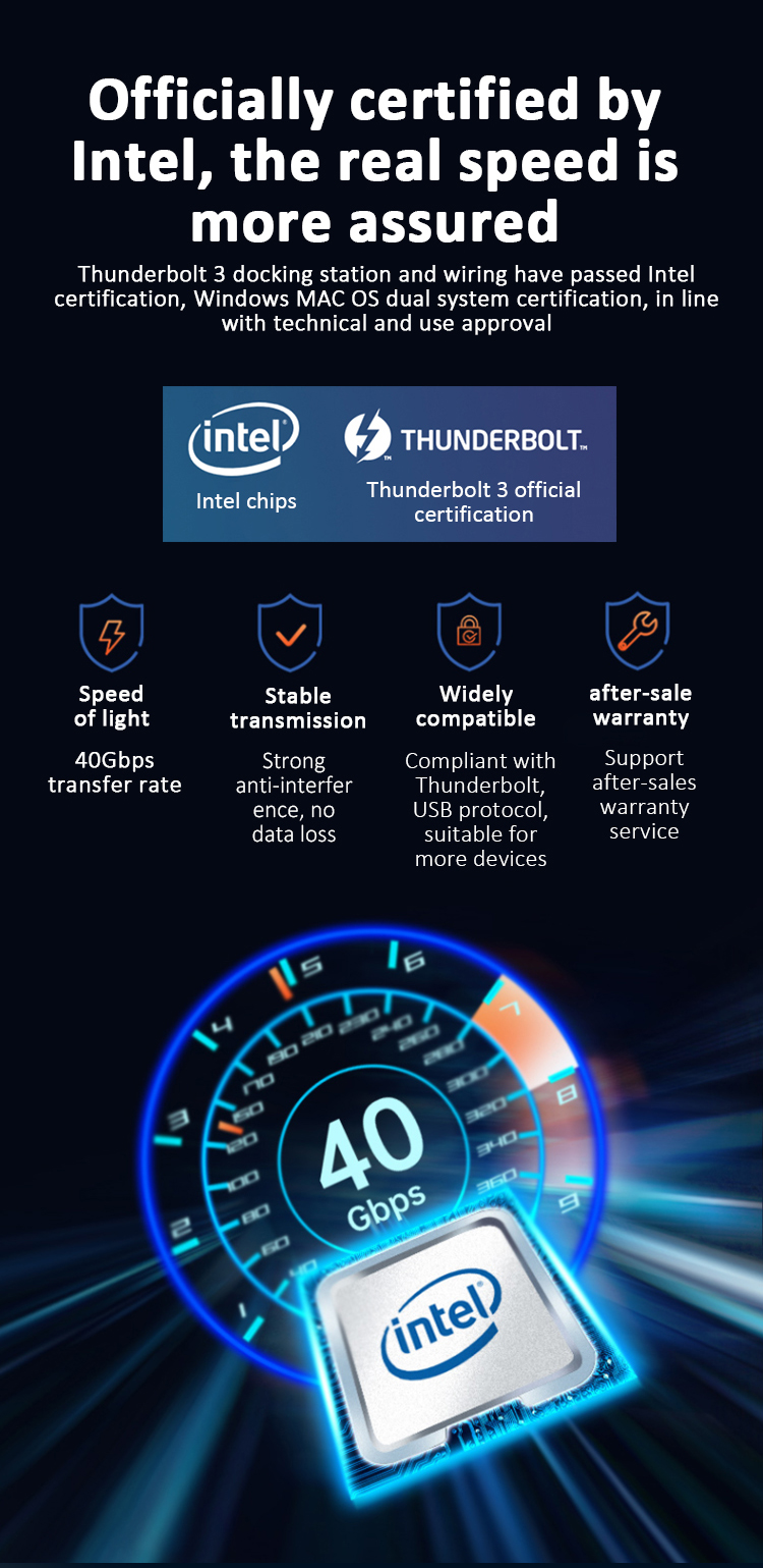 Intel Certified 8K Thunderbolt 3 Hub Dual 4K Laptop Docking Station DP with Power Delivery SSD Slot docking station thunderbolt - Image 2